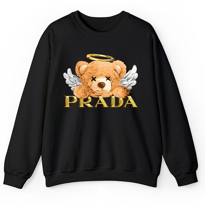 Prada Gold Logo Luxury Teddy Bear Crewneck Sweatshirt CSTB0675