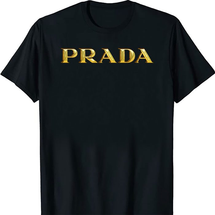Prada Gold Logo Luxury Unisex T-Shirt TTB1623