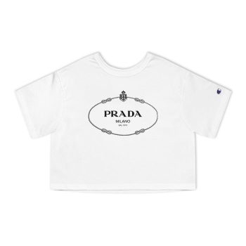 Prada Logo Luxury Champion Women Cropped T-Shirt CTB2539