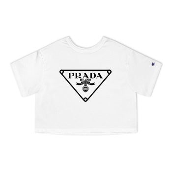 Prada Logo Luxury Champion Women Cropped T-Shirt CTB2543