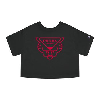 Prada Logo Luxury Champion Women Cropped T-Shirt CTB2547