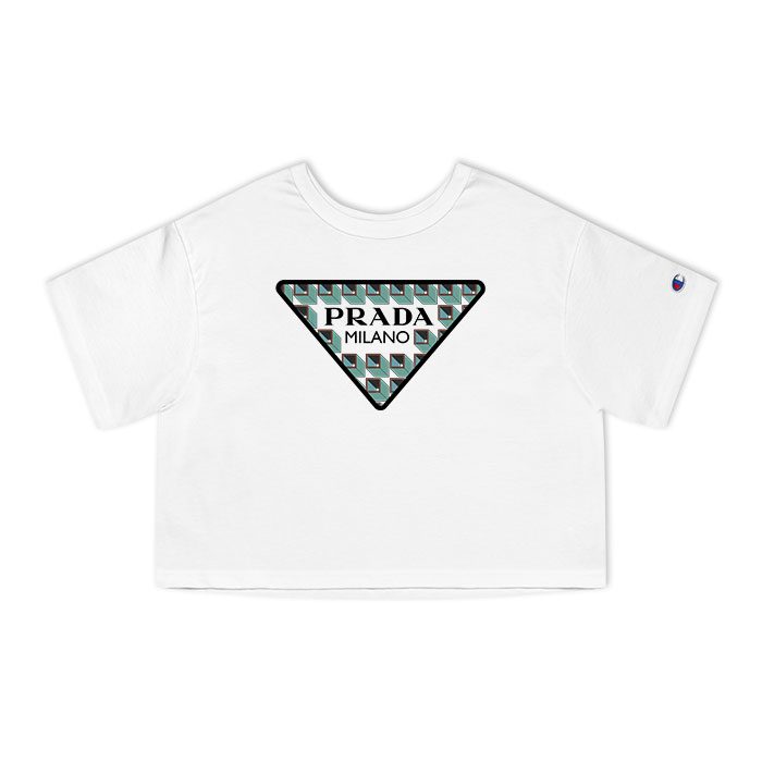 Prada Logo Luxury Champion Women Cropped T-Shirt CTB2561