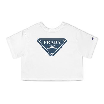 Prada Logo Luxury Champion Women Cropped T-Shirt CTB2582
