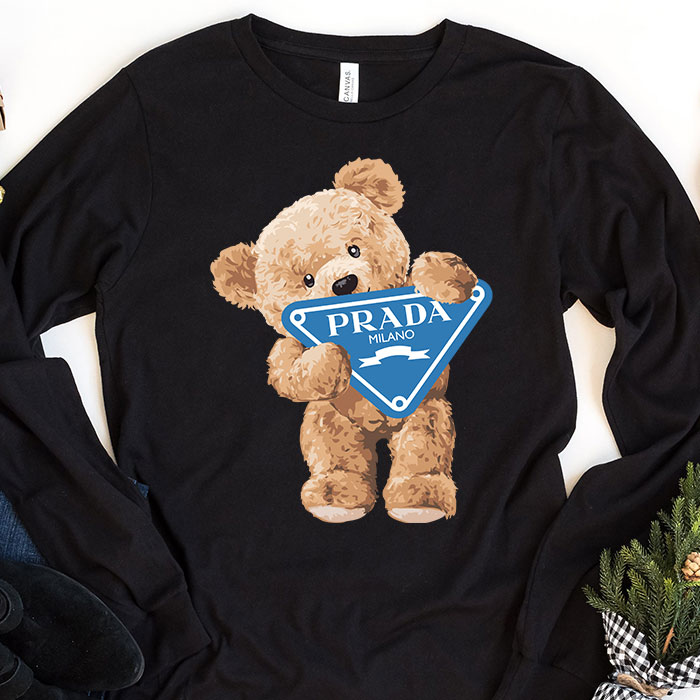 Prada Logo Luxury Teddy Bear Kid Tee Unisex Longsleeve Shirt LTB0628