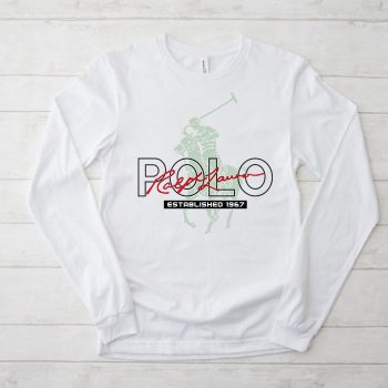 Ralph Lauren Camiseta Polo Infantil Lettering Branca Kid Tee Unisex LongsleeveShirt LTB0762