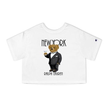 Ralph Lauren Polo New York Bear Teddy Champion Women Cropped T-Shirt CTB2765