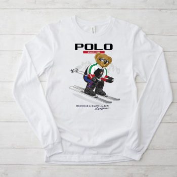 Ralph Lauren Polo Racing Bear Teddy Kid Tee Unisex Longsleeve ShirtLTB0775