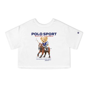 Ralph Lauren Polo Sport Bear Teddy Champion Women Cropped T-Shirt CTB2770