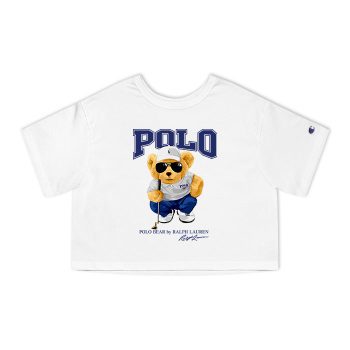 Ralph Lauren Polo Sport Bear Teddy Champion Women Cropped T-Shirt CTB2772