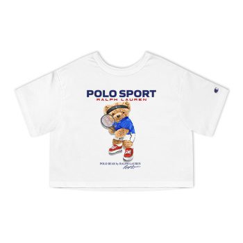 Ralph Lauren Polo Sport Bear Teddy Champion Women Cropped T-Shirt CTB2773