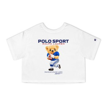 Ralph Lauren Polo Sport Bear Teddy Champion Women Cropped T-Shirt CTB2775