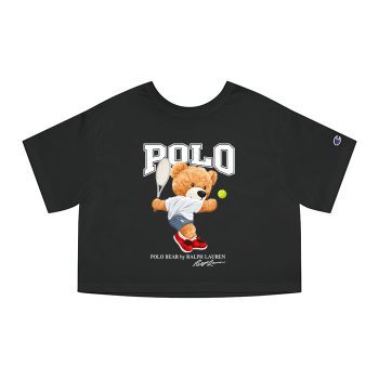 Ralph Lauren Polo Sport Bear Teddy Champion Women Cropped T-Shirt CTB2776