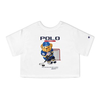 Ralph Lauren Polo Sport Bear Teddy Champion Women Cropped T-Shirt CTB2777
