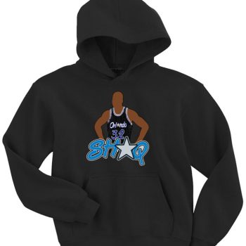 Shaquille O'Neal Shaq Orlando Magic Pic Logo Black Crew Hooded Sweatshirt Unisex Hoodie