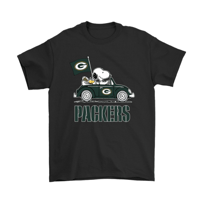 Snoopy And Woodstock Ride The Green Bay Packers Car Unisex T-Shirt Kid T-Shirt LTS3959