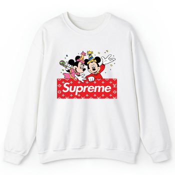 Supreme Mickey Mouse And Minnie Mouse Birthday Crewneck Sweatshirt CSTB0974