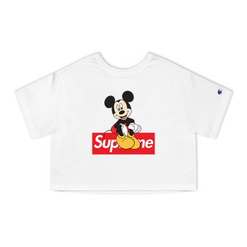 Supreme Mickey Mouse Champion Women Cropped T-Shirt CTB2925