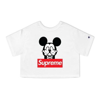 Supreme Mickey Mouse Champion Women Cropped T-Shirt CTB2932