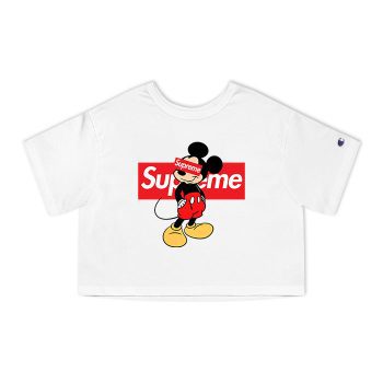 Supreme Mickey Mouse Champion Women Cropped T-Shirt CTB2949