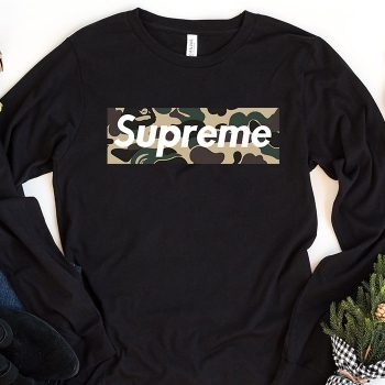 Supreme x BAPE Camo Box Logo Kid Tee Unisex Longsleeve Shirt LTB0937
