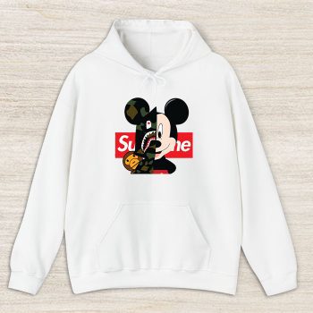 Supreme x BAPE Mickey Mouse Unisex Pullover Hoodie HTB1192