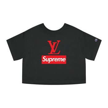 Supreme x Louis Vuitton Luxury Logo Champion Women Cropped T-Shirt CTB2921