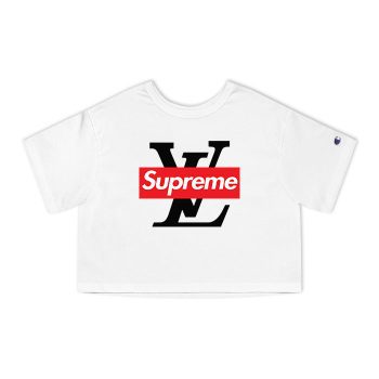 Supreme x Louis Vuitton Luxury Logo Champion Women Cropped T-Shirt CTB2955