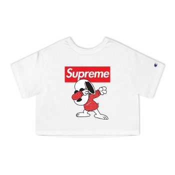 Supreme x Louis Vuitton Snoppy Champion Women Cropped T-Shirt CTB2939