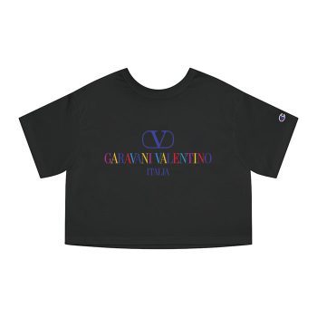 Valentino Garavani Italia Logo Luxury Champion Women Cropped T-Shirt CTB2406