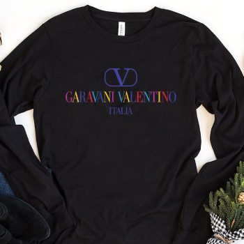 Valentino Garavani Italia Logo Luxury Kid Tee Unisex Longsleeve Shirt LTB0559