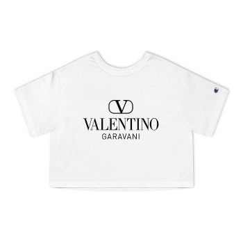 Valentino Garavani Luxury Logo Champion Women Cropped T-Shirt CTB2394
