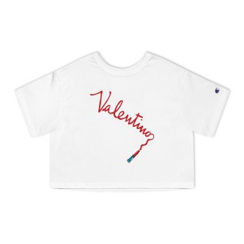 Valentino Letter Lipstick Champion Women Cropped T-Shirt CTB2396