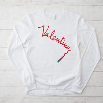 Valentino Letter Lipstick Kid Tee Unisex Longsleeve Shirt LTB0549