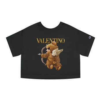 Valentino Teddy Bear Gold Luxury Champion Women Cropped T-Shirt CTB2400