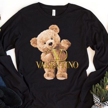 Valentino Teddy Bear Gold Luxury Kid Tee Unisex Longsleeve Shirt LTB0555