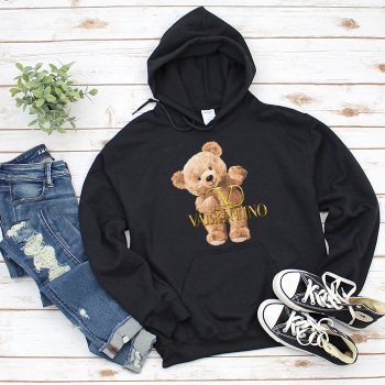 Valentino Teddy Bear Gold Luxury Unisex Pullover Hoodie HTB0809