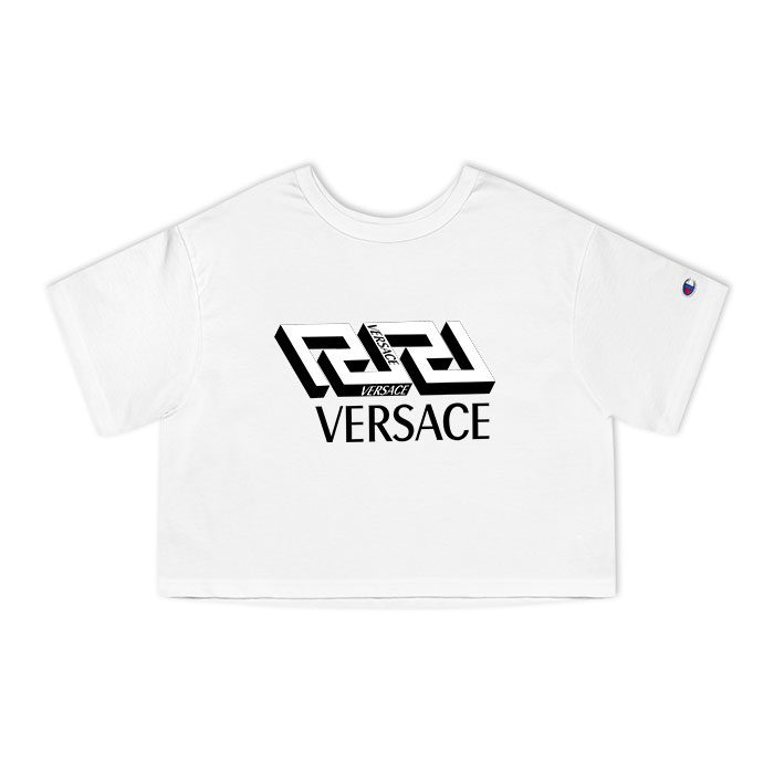 Versace 3D Luxury Logo Champion Women Cropped T-Shirt CTB2629