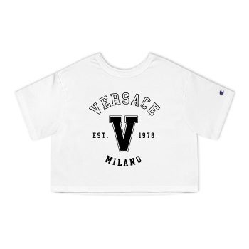 Versace Est 1978 Milano Champion Women Cropped T-Shirt CTB2619