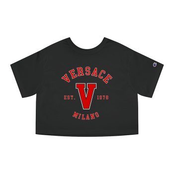 Versace Est 1978 Milano Champion Women Cropped T-Shirt CTB2620