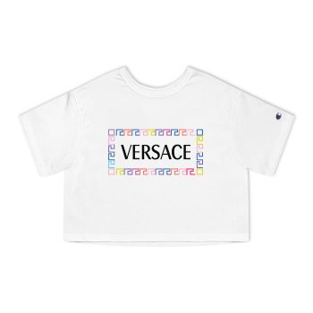 Versace Luxury Logo Champion Women Cropped T-Shirt CTB2614