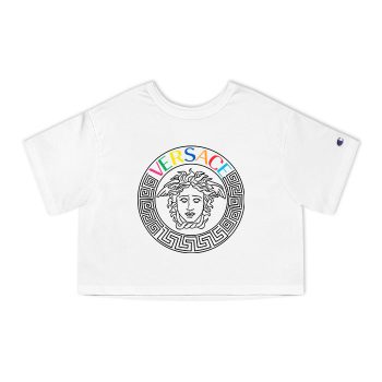 Versace Medusa Luxury Logo Champion Women Cropped T-Shirt CTB2589