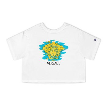 Versace Medusa Luxury Logo Champion Women Cropped T-Shirt CTB2615