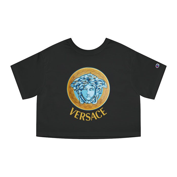 Versace Medusa Luxury Logo Champion Women Cropped T-Shirt CTB2625