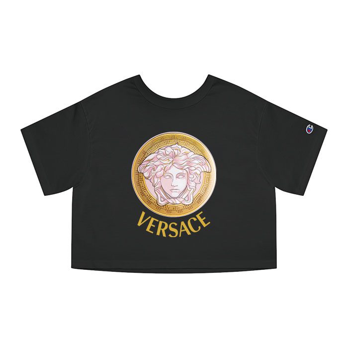 Versace Medusa Luxury Logo Champion Women Cropped T-Shirt CTB2627