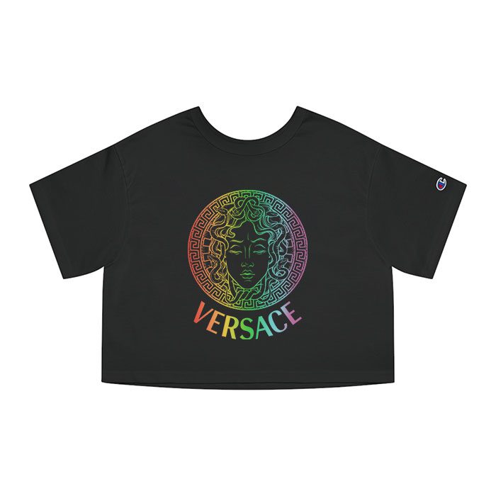 Versace Medusa Luxury Logo Champion Women Cropped T-Shirt CTB2628