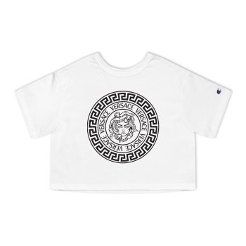 Versace Medusa Snake Luxury Logo Champion Women Cropped T-Shirt CTB2621