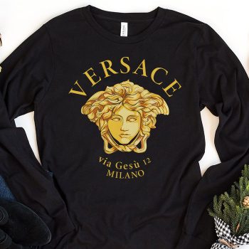 Versace Medusa Via Gesu 12 Milano Kid Tee Unisex Longsleeve Shirt LTB0641