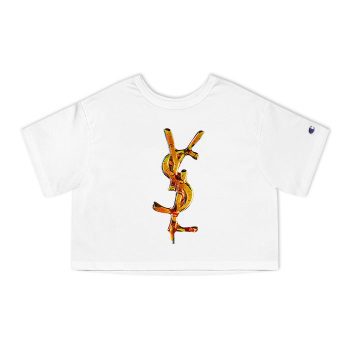 Yves Saint Laurent Lollipops Logo Luxury Champion Women Cropped T-Shirt CTB2726