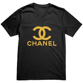Coco Chanel Logo Mens V-Neck Shirt