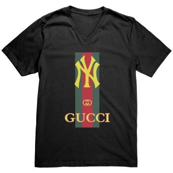 Gucci Logo New York Yankees Mens V-Neck Shirt